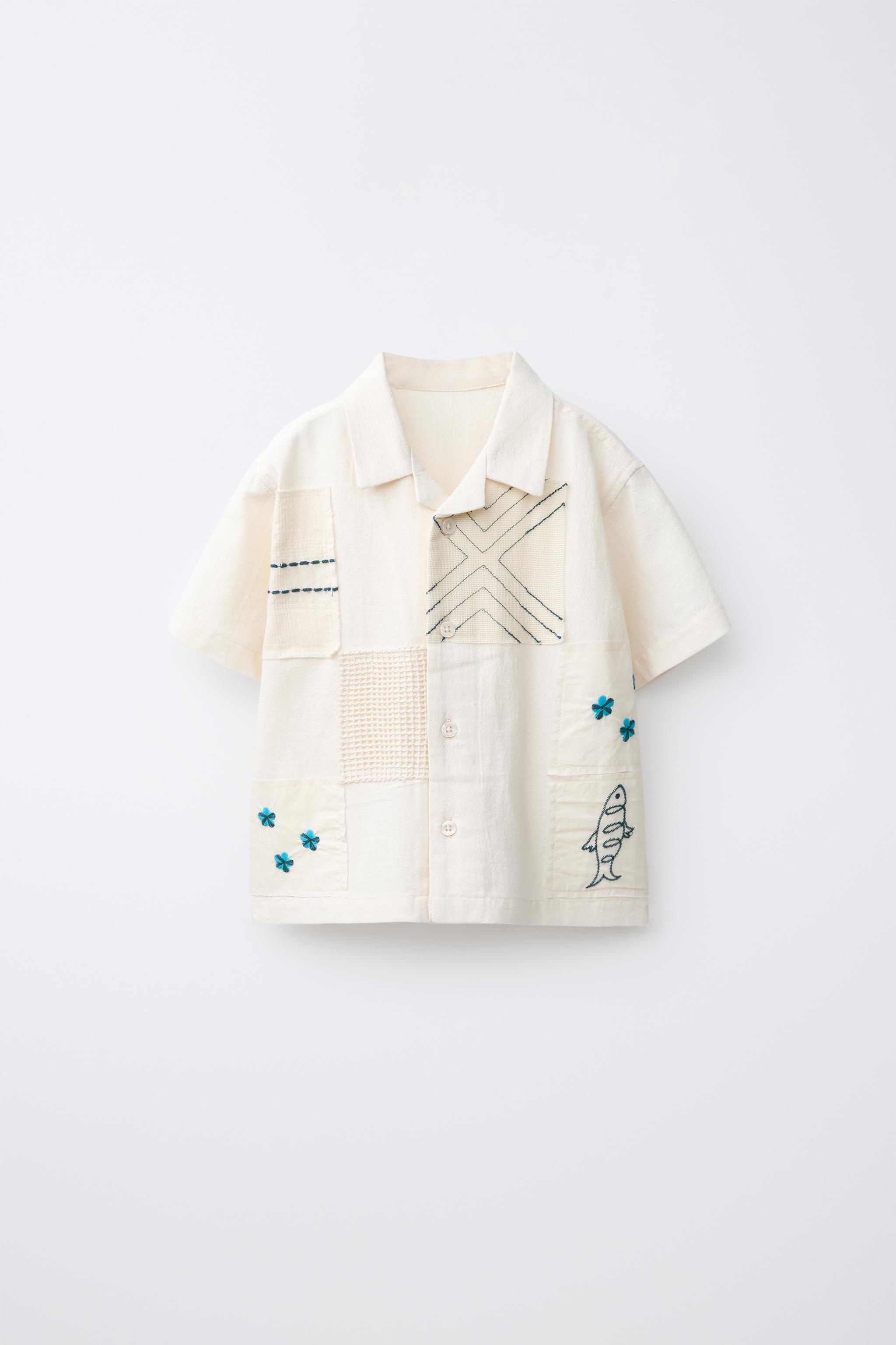 CHEMISE À PIÈCES AVEC COTON ET LIN